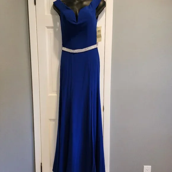 Aspeed | Dresses | Aspeed Blue Rhinestonewaisted Gown | Poshmark